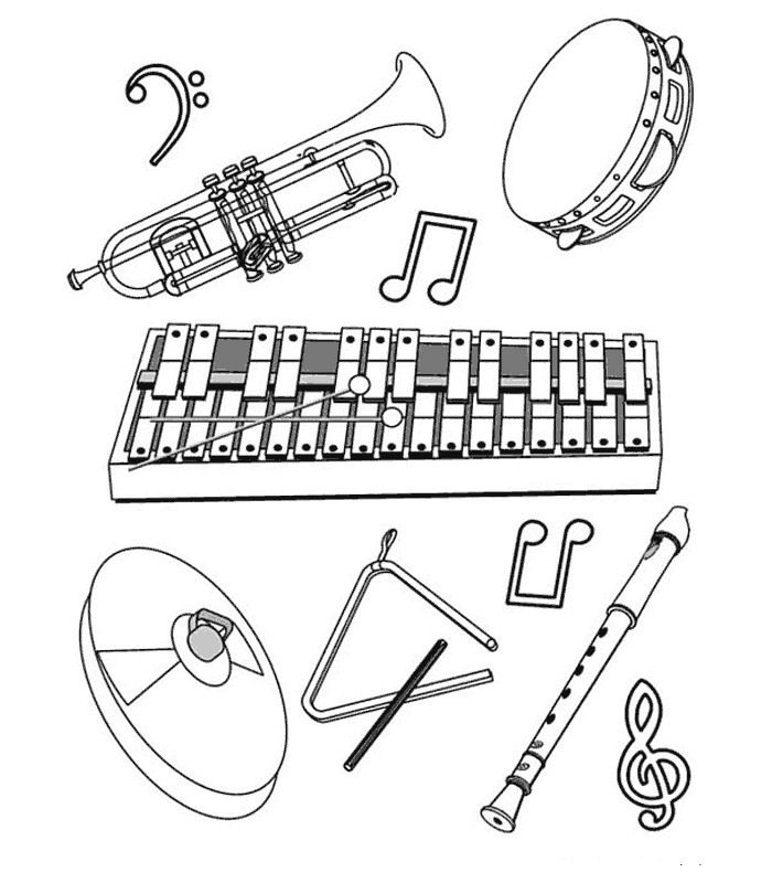 instruments coloring pages - photo #5